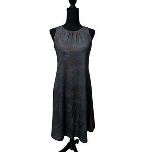 PRANA SKYPATH DRESS, BUILD IN BRA, FLARE STRETCH, TWIST OPEN BACK, MID LENGTH ME